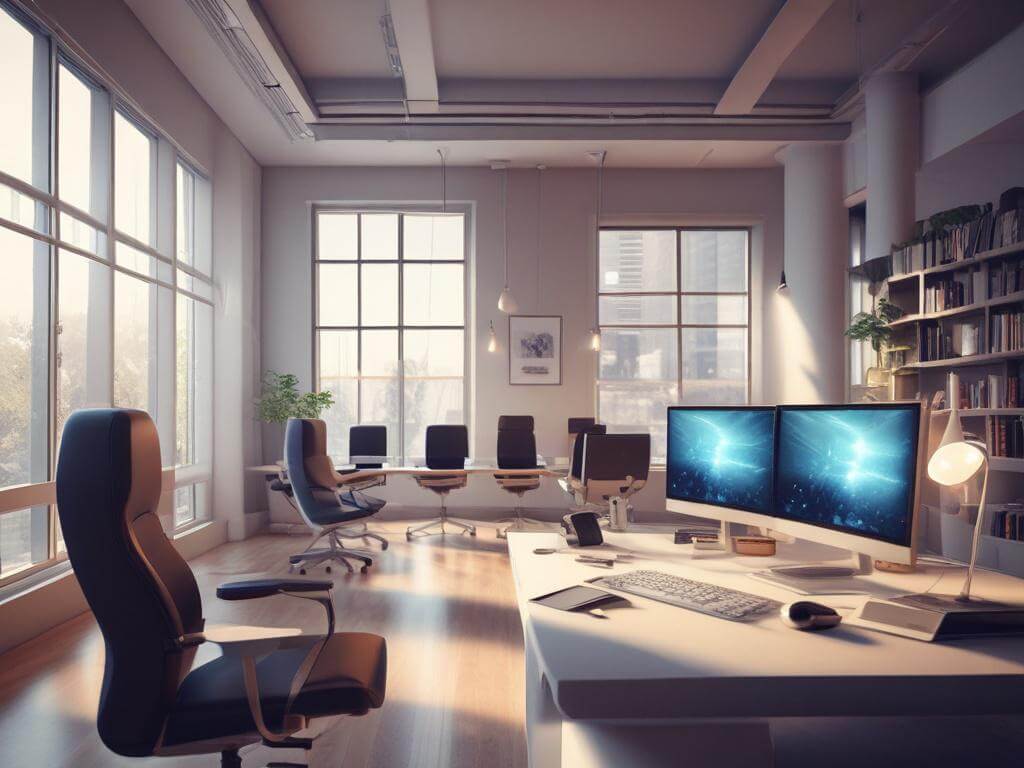 a supportive gaming development team collaborating in a bright, modern